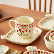 Siyue tulip mug water cup 2022 new ceramic cup Japanese rural style drinking water cup with handle