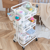 Baby products storage rack small cart floor multi-level kitchen newborn bedroom mobile snack storage rack