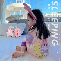 Fall in love with beautiful girl girl soft glutinous bear baby sleeping bag 2021 autumn dress one-piece warm sleeping bag three zipper convenient