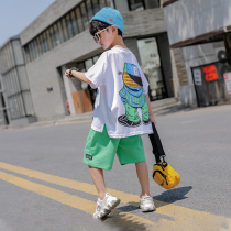 Boy short sleeve suit Summer 2022 new Chauchai qi Childrens online red sport Korean version boy foreign air child clothing
