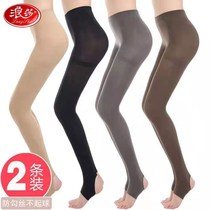 Langsha Tong foot stockings female velvet medium thick barefoot artifact autumn and winter without socks leggings socks LS