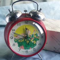 (Antique) Cultural Revolution products Golden Rooster brand big double bell wave mechanical alarm clock (Protect the old fidelity)