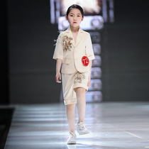 Girl suit summer 2021 new childrens catwalk dress small suit host model personality costume