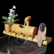 Bamboo water accessories stone tank fish tank filter ornaments ceramic water scenery fountain feng shui wheel water truck humidifier