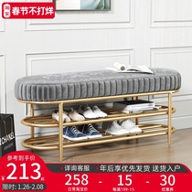 Light luxury change shoe stool soft bag cushion household shoe cabinet stool integrated shoe rack into the door to wear shoes into the cloakroom