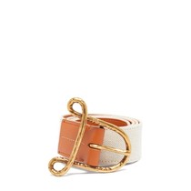Altuzarra Neutral A buckle canvas and leather belt