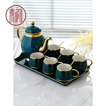Nordic home ceramic coffee cup European small luxury water cup Tea cup Cold water pot set English afternoon tea set