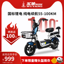 Wuyang electric bicycle new national standard electric vehicle 48V lithium battery can lift parents and children to help travel small battery car