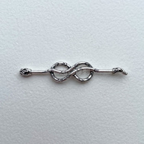 Wasted duck puncture 14g American imported Mobius ring snake-shaped ear Bridge ear bone nail external thread old silver