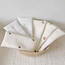 Baby pillow cotton ins wind Korean embroidery 0-12 months anti-spitting milk anti-mite newborn baby breathable flat pillow