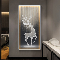 Elk LED lamp painting modern entrance entrance decorative painting meaning good corridor aisle hanging painting living room Vertical mural