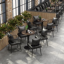 Retro industrial style table and chair combination bar clean bar music pub tea shop coffee shop iron dining furniture