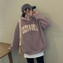 Hooded Sweater Women 2021 New Spring and Autumn Thin Loose Korean American Retro Casual Top Jacket Tide ins