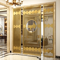 Nordic luxury living room stainless steel entrance restaurant hotel screen simple modern iron hollow partition wall