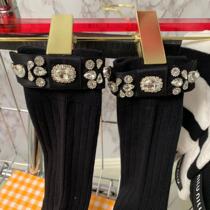 Eurostock Heavy work butterfly knot imitated high end Cubic European station blogger with the same pile stocking socks calf socks girl outwear