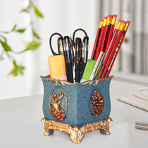 Multifunctional pen holder office desktop simple modern cute girl boy pen holder storage box large capacity ornaments