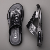 Plover slippers male trend outdoor summer outside wearing Korean version individuality genuine leather cool tugging mens beach