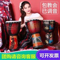 Beginner sheepskin folk song tambourine African drum Lijiang Yunnan childrens kindergarten standard 8 10 12 inches