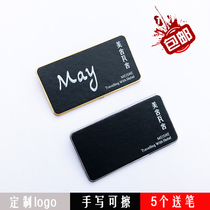  Work card custom badge Custom pin-type employee number plate Metal handwritten replaceable name card work card