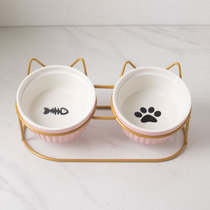 Cat bowl ceramic bowl cat Rice Bowl protection cervical spine dog bowl anti-knock pet drinking water bowl cat food food food bowl