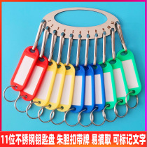 Small stainless steel key plate disc easy to disassemble Zhu Dan ring porous key chain key storage key ring