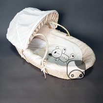 Car lightweight baby portable bed Newborn baby straw sleeping basket Baby portable basket Basket lying flat cradle