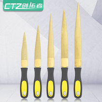  Gold file woodworking file Hardwood rubbing knife fine tooth hand file Mahogany plastic file grinding tool double-sided frustration