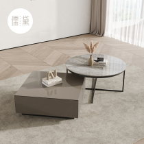 Confucianism Dei Modern Light Lavish Tea Table Minimalist Style Size Composition Rock Board Tea Table Ideolar Minimins Living Room Home