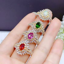 Jin Tao jewelry s925 silver ring empty support simple luxury style ring color gem naked stone custom inlay YT