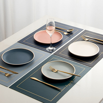 Leather placemats American light luxury Western food table mat waterproof and oil proof insulation mat home Nordic anti-scalding dinner plate bowl mat