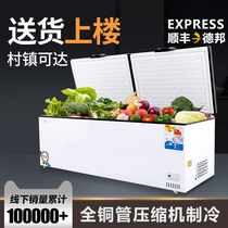 Xuebaolai freezer Commercial large capacity refrigerator freezer Refrigerator display cabinet Horizontal double temperature copper tube household freezer