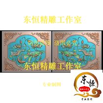 Temple doors and windows Lotus pisces carved back plate relief Lotus more than a year window Temple lotus door panel 5