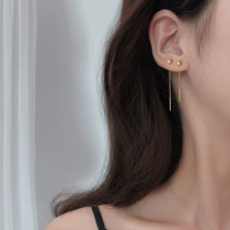 Early Shadow Silver Bean Ears Line Advanced Sensation Temperament Ear Line 2021 New Tide Ear Chain Pure Silver Earline Short earl
