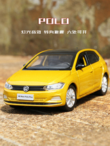 Volkswagen POLO sedan six-open shock steering alloy car model boy sound and light toy car simulation car model