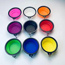 Spot Tpe Portable Dog Bowl Cat Bowl Silicone Gel Pet Folding Bowl Outdoor Hanging Dog Basin Pet Bowl Supplies Wholesale