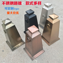 Stainless steel metal road cone Parking sign roadblock square cone reflective cone High-grade parking ice cream bucket warning column