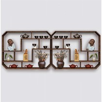 Bogu frame wall hanging Duobaoge solid wood Chinese tea frame wall-mounted storage frame wall hanging partition simple and modern