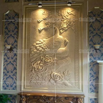 Sandstone relief Chinese Villa living room wall sand carving mural school cultural wall relief flower and bird plant sandstone board