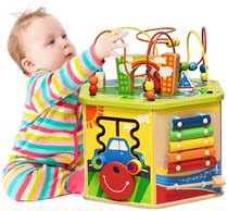 Costzon Wooden Activity Play Cube 7 Sided Activity Center w