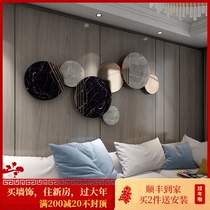 Modern guest restaurant sofa background wall decoration pendant light luxury master bedroom bedside porch creative iron wall hanging