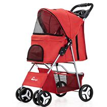 Puppy universal wheel cart cage out small dog cart light truck small and medium tour Rod walking baby four wheel closed