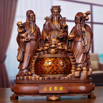 仏教美術　青銅古銅　福禄寿三星像　縁起物　置物　V　7833 楽天市場】福禄寿の置物 招財銅製福禄寿三星像 : 中国貿易CTC