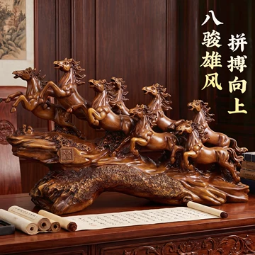 陶器製壁掛け『八駿馬図』中国　縁起物　陶板画 八骏图摆件-八骏图摆件促销价格、八骏图摆件品牌- 淘宝