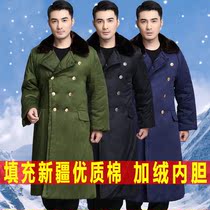 Military coat male Winter thick cotton padded clothing long security cotton coat plus velvet thickened cold storage cold cold protection cotton jacket
