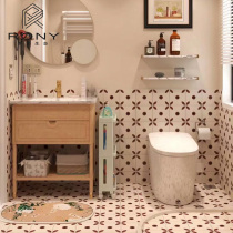 Nordic net red retro tiles Bathroom garden flowers Kitchen bathroom tiles Balcony wall tiles Non-slip floor tiles