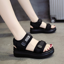  Sports sandals womens summer 2021 new mid-heel dad platform shoes thick-soled wedge-heeled flat student beach shoes