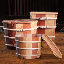 Rice bowl yogurt barrel solid wood barrel Cypress rice barrel rice box household rice cylinder flour bucket Tibetan home storage box