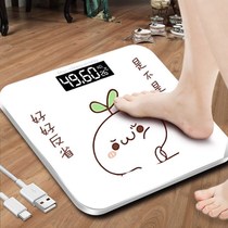 Electronic scale cute cartoon dormitory unit switching girl room temperature electronic scale small scale household charging fine
