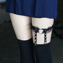 Stretch lace leg ring female sexy Japanese ins dark lace garter clip calf cute accessories thigh ring