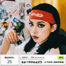 Double-headed Yan EKHLAS tattoo tattoo rock skateboard hip-hop rap thread sports hair band couple men and women hair hoops